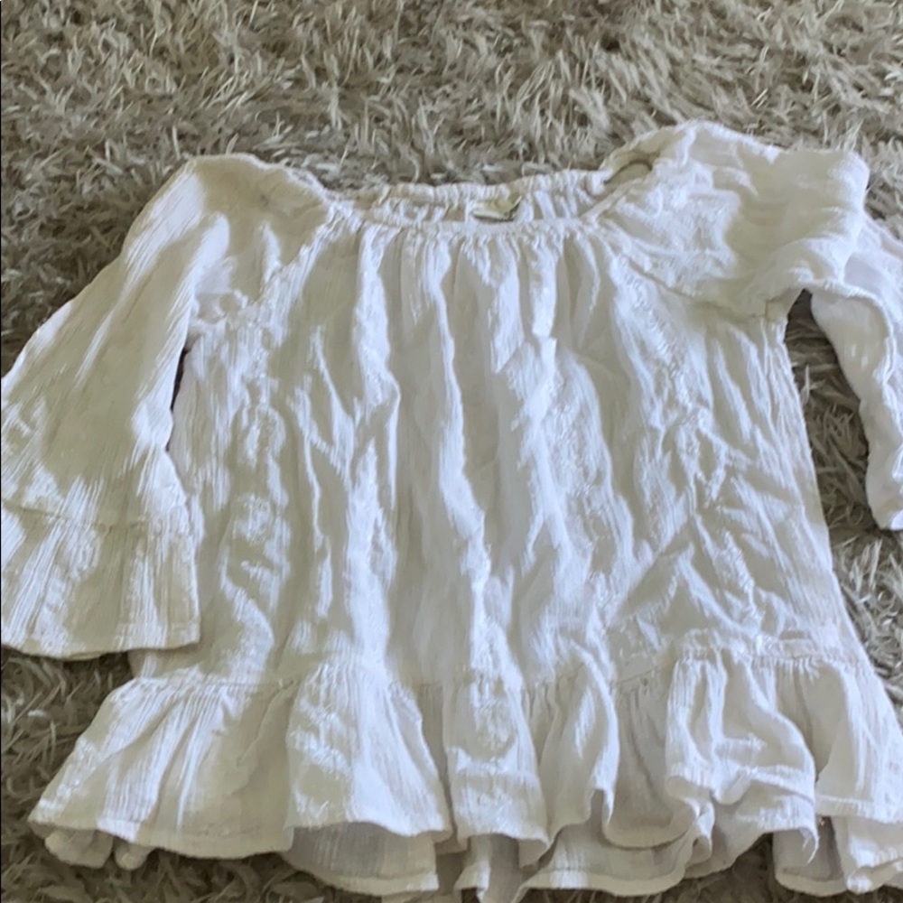 cute white ruffle top